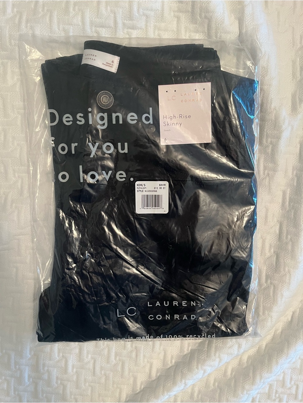 LC Lauren Conrad Black High-Rise Skinny Jeans size 6